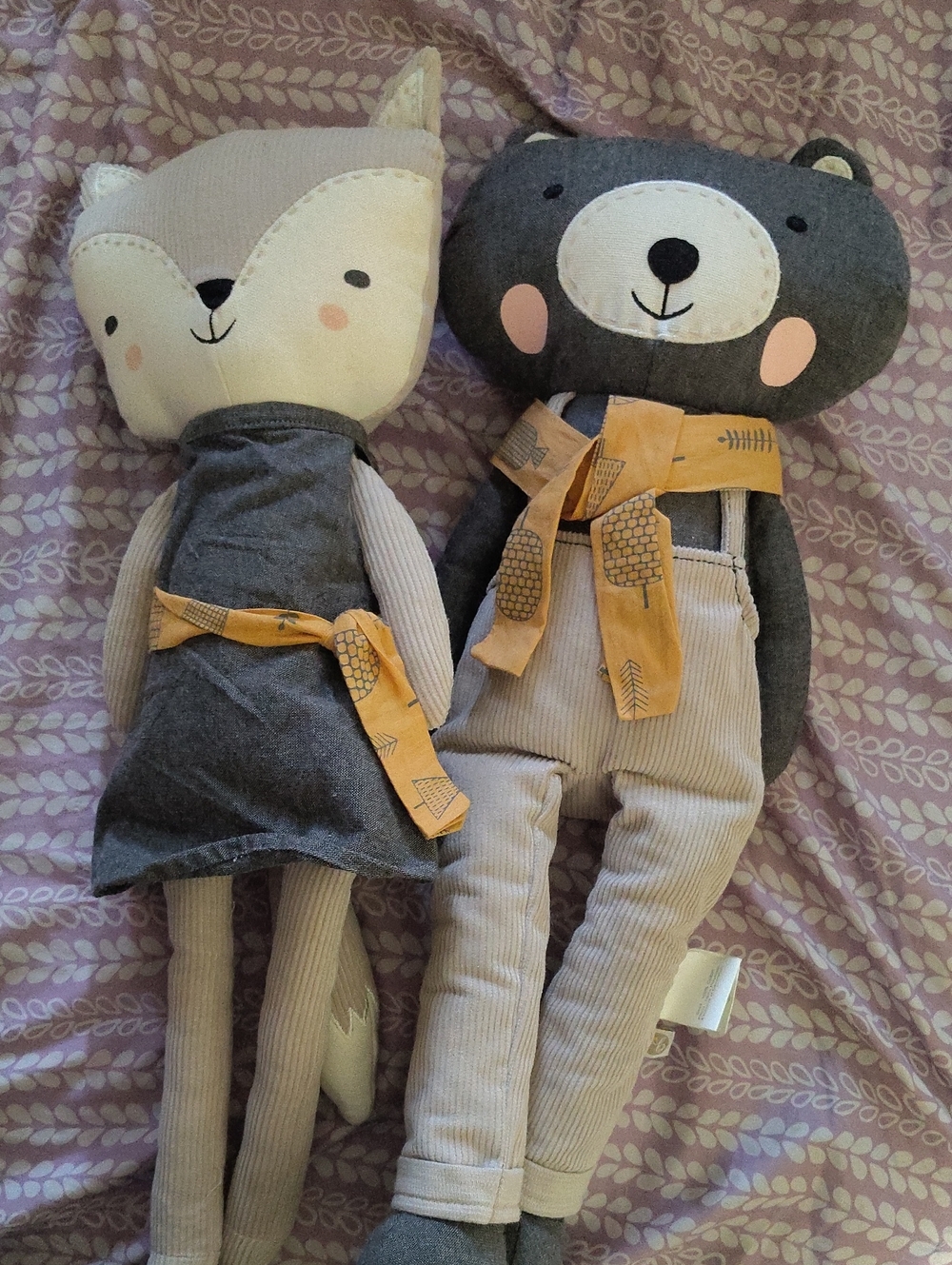 RARE Discontinued Hallmark Baby Fox & Bear Plush Set